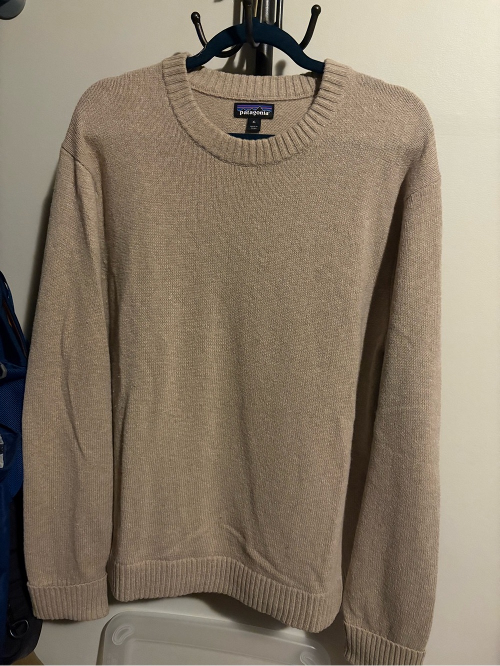 Patagonia Men's Crewneck Sweater in Light Beige